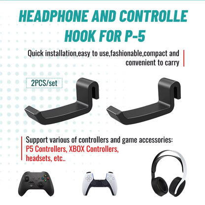 P512 Headphones Hanger Wall Mounted Gaming Headset Stand Rack for PS5 Console Game Accessories