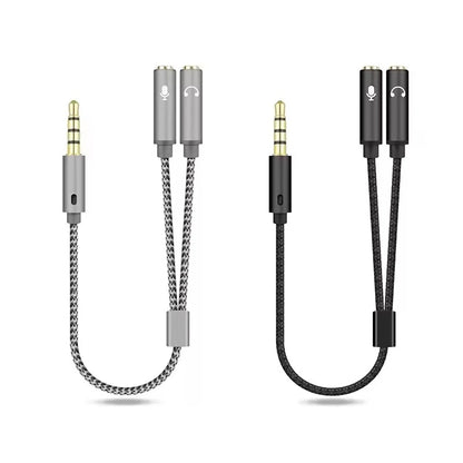 Headphone Splitter Cable AUX Audio Adapter Cord Jack 3.5Mm Male to 2 Female Earphone Y Extension Cables for Phone Laptop MP3 PS5