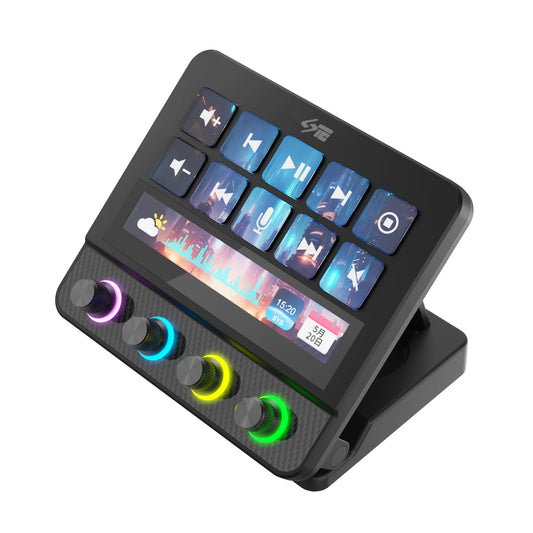2025 N4 Pro Stream Deck with RGB Knob Streamdeck Vibrationtouch Live Content Creation Controller Mini Keypad Stream Dock