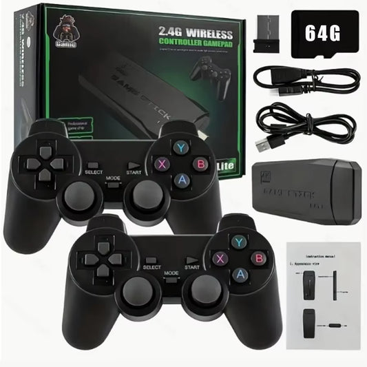 2.4G Dual Wireless Video Game Stick Joystick Console Gaming Stick 4K 20000+ Gaming 64GB Retro Gaming Thanksgiving Gift