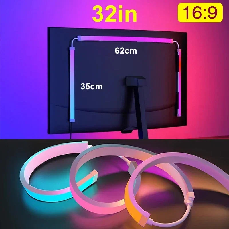 Smart LED Backlight Music Sync Screen Lights Gaming Strip Light Computer Monitor USB Ambient Light Gaming Room Atmosphere Decor