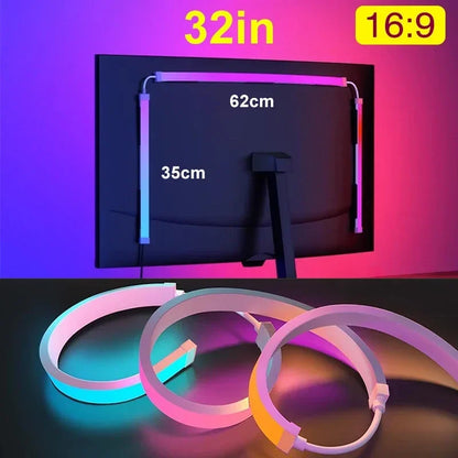 Smart LED Backlight Music Sync Screen Lights Gaming Strip Light Computer Monitor USB Ambient Light Gaming Room Atmosphere Decor