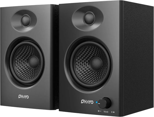 60W Computer Speakers for Music Gaming, Active Bluetooth 5.3, Stereo 2.0 Speakers for Desktop PC or Laptop, Aux RCA Input