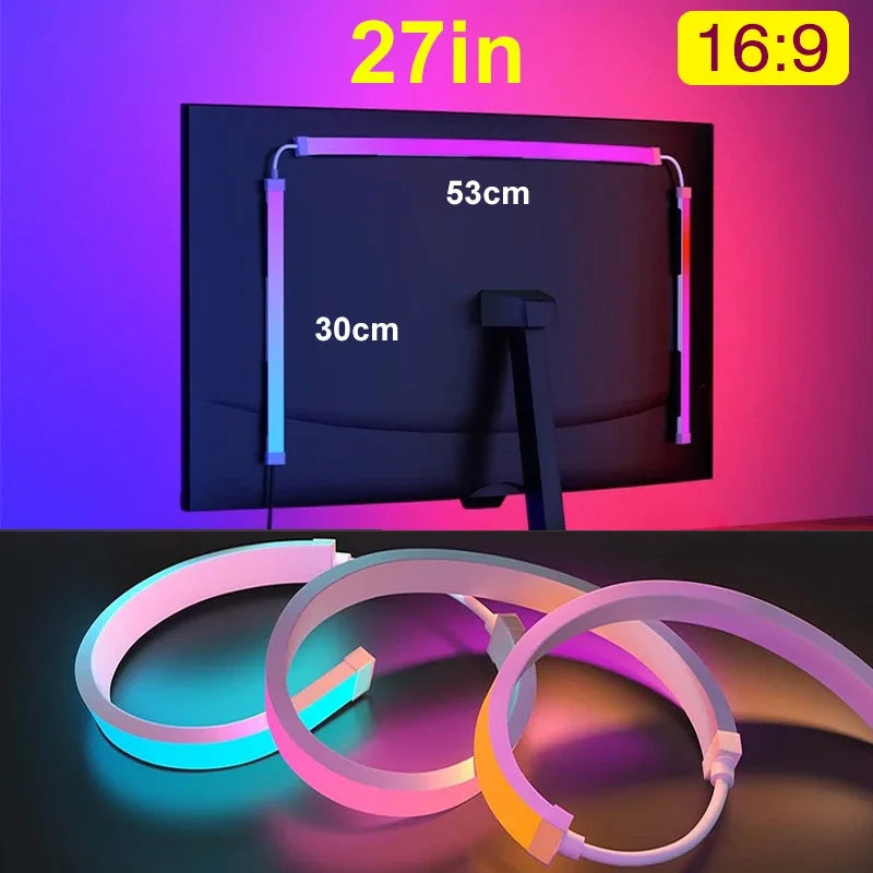 Smart LED Backlight Music Sync Screen Lights Gaming Strip Light Computer Monitor USB Ambient Light Gaming Room Atmosphere Decor