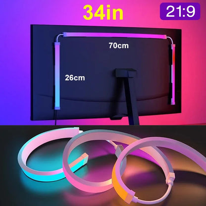 Smart LED Backlight Music Sync Screen Lights Gaming Strip Light Computer Monitor USB Ambient Light Gaming Room Atmosphere Decor